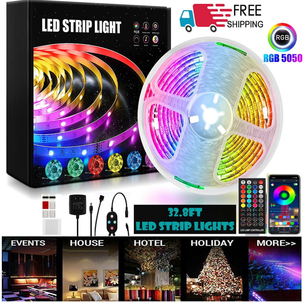 HQZY Led Strip Lights, with Remote App Control Smart Led Lights for Bedroom  Room Party Home Decoration 10Meters - Walmart.com