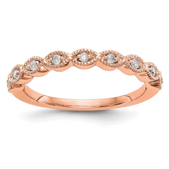 Auriga Fine Jewelry 14K Rose Gold Lab Grown Diamond Band for Women Size 7 (Carat: 0.11cttw, Clarity: SI2, Color: GH)