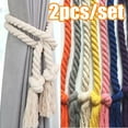 thumbnail image 1 of Neinkie 2Pcs Natural Cotton Curtain Rope Tiebacks-Village Style Curtain Holdback Rope, Handmade Curtain Decorative Holdbacks Rural Style Drapery Tieback for Rural Style Drapery Tieback, 1 of 7