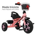 thumbnail image 2 of Triciclo Infantil Niños 2 En 1 Barra Empuje Cajuela Canasta Rosa, 2 of 5