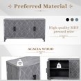 thumbnail image 4 of Retro Wooden Sideboard with 4 Door, Adjustable Shelves and Metal Handles,Large Storage Buffet Storage Cabinet for Kitchen, Living Room, Dining Room (Light Gray-4 Door Cabinet), 4 of 9