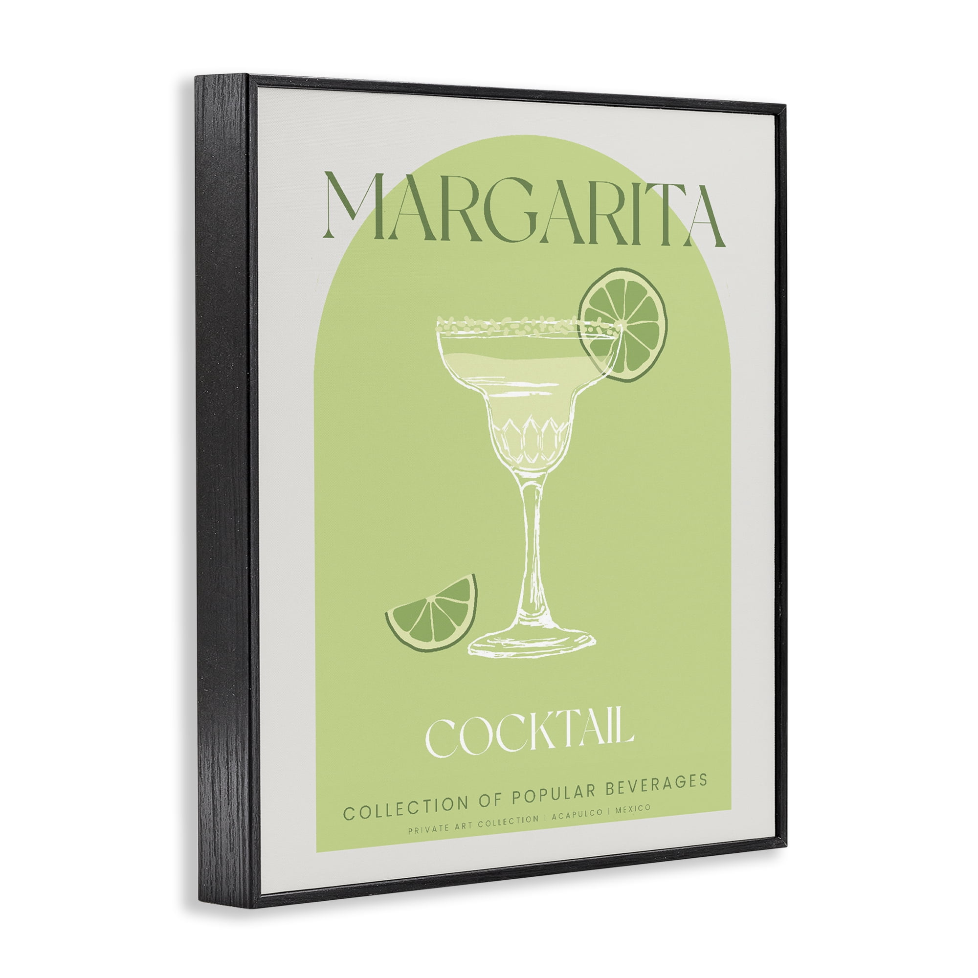 Stylish Retro Margarita Black Framed Giclee Art, design by Lil' Rue