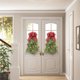 thumbnail image 5 of xihome Corona navideña de malla plstica con bolas decorativas para colgar en puertas, ventanas o escaleras., 5 of 6