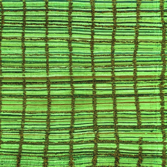 Ahgly Company Indoor Square Abstract Green Modern Area Rugs, 6' Square