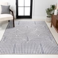 thumbnail image 4 of JONATHAN Y SANDSTONE 5 x 8 Area Rug, Ariana Art Deco Striped Arches Two-Tone - Blue/White, SND100C-5, 4 of 8