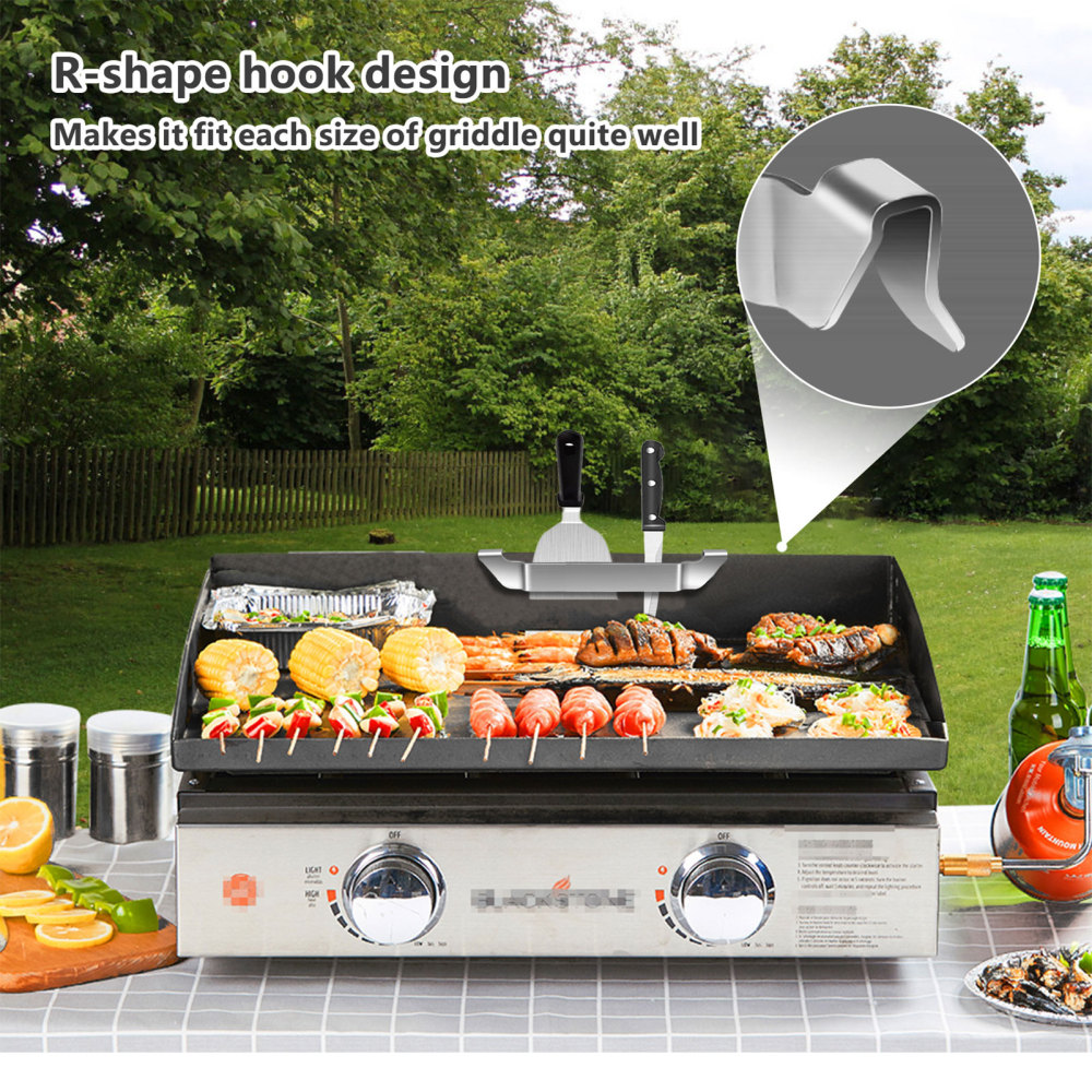Barbecue Griddle Spatula Holder Arranged Clean Grilling Space Holder Fit Different Sizes of