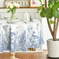 thumbnail image 4 of Spring Summer Tablecloth 60×60 Inch Round, Wild Flowers Floral Blue Washable Seasonal Table Cover for Party Picnic Dinner Decor, 4 of 6