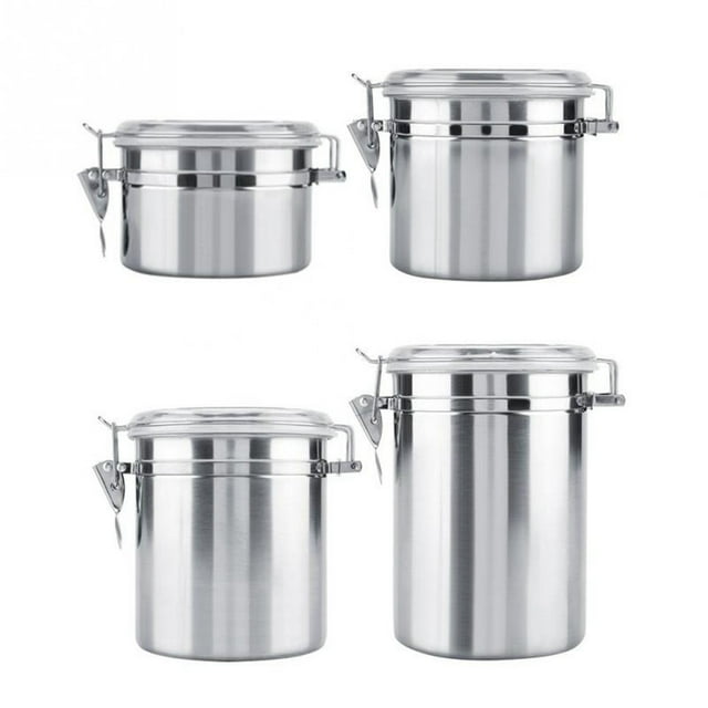 Coofit Food Storage Container Sealed Stainless Steel Airtight Canister for Tea Coffee