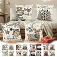 thumbnail image 2 of 4PCS Christmas Decorative Throw Pillow Covers 18x18" Christmas Pillowcase Santa Claus Print Pillowcase Holiday Bedroom Home Decors Cushion Cover for Couch Sofa Bed, 2 of 7