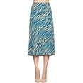 thumbnail image 3 of Made by Olivia Women's Animal and Flower Print Midi A Line Elastic Waist Skirt Skn Teal 1XL, 3 of 3