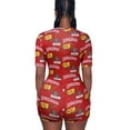 thumbnail image 2 of Combinaison Pyjama pour Femmes à Imprimé Floral, Col en V Profond, Manches Courtes, 2 of 4
