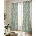 thumbnail image 5 of Dark Green Botanical Sheer Curtains 84 Inch Length 2 Panels Set for Living Room/Bedroom, Pastoral Elegant Spring Floral Kitchen Curtains Grommet Semi-Sheer Curtains Drapes Window Treatments 52"x84"x2, 5 of 7