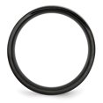 thumbnail image 2 of Stainless Steel 6mm Black IP-plated Brushed Flat Band Size 6.5, 2 of 7