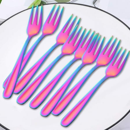

〖Yilirongyumm〗Kitchen Organization Long Handle Thicken Mini Creative Stainless Steel And Fork Deepen Fork Tools & Home Improvement