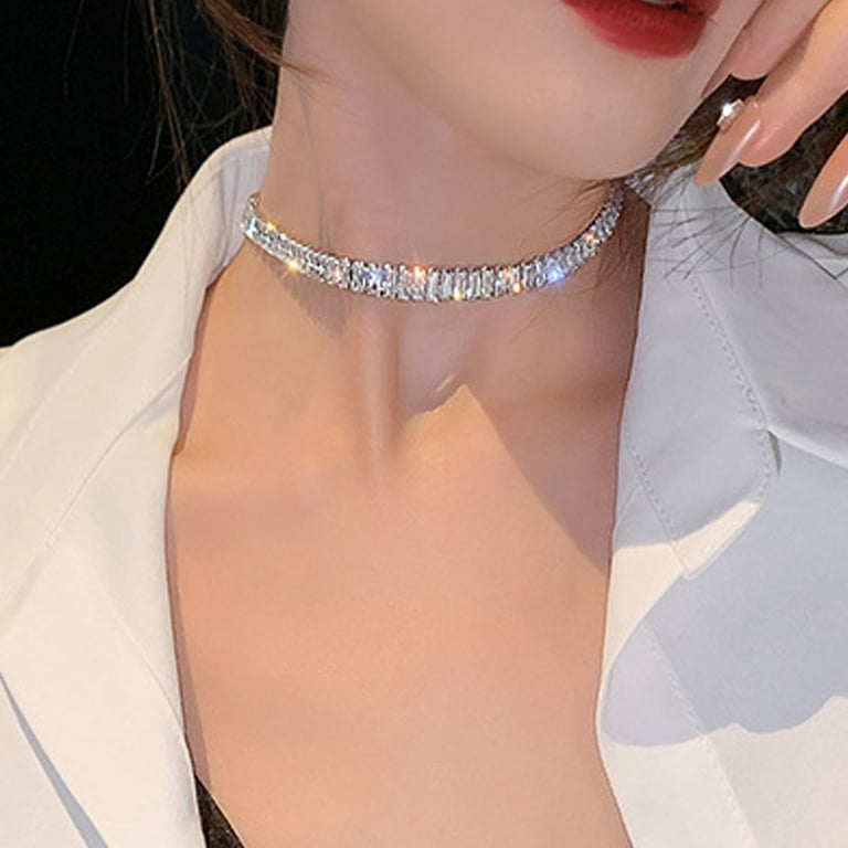 Choker Chain Necklace Chokers For Women Full Crystal Zircon Necklaces