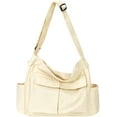thumbnail image 5 of Canvas Messenger Bag Hobo Shoulder Bag Crossbody Bag with Multiple Pockets Large Tote Bag Handbag for Teen Women Men, 5 of 9