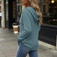 thumbnail image 5 of Women's Ribbed Hooded Sweater - Loose Buttoned Pullover Long Sleeve Sweatshirt - Lightweight Fall Daily Versatile Tops, 5 of 8