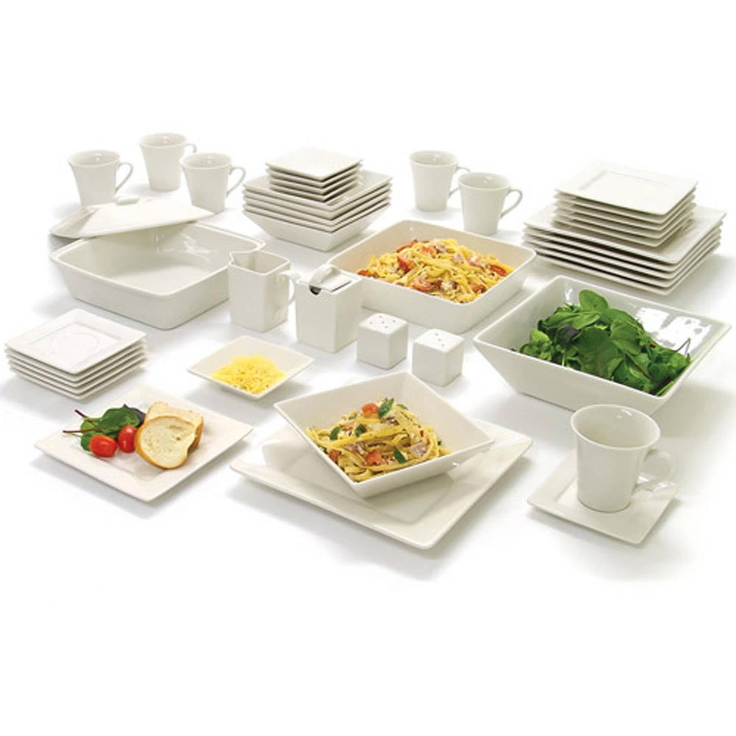 Dinnerware Set 46 Piece Plates Dishes Bowls Kitchen China Serveware Gibson Home