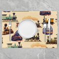 thumbnail image 2 of Set of 4 Train Place Mats for Dining Patio Table,Retro Vintage Placemats 12x18 Inch,Engine Train Table Mats Dining Kitchen Party Decor,Transportation Waterproof Placemats,Green, 2 of 4