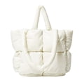 thumbnail image 1 of Women Handbag Cotton Padded Large Capacity Solid Color Funny Smooth Zipper Tote Bag Shoulder Bag for Daily Life, 1 of 10