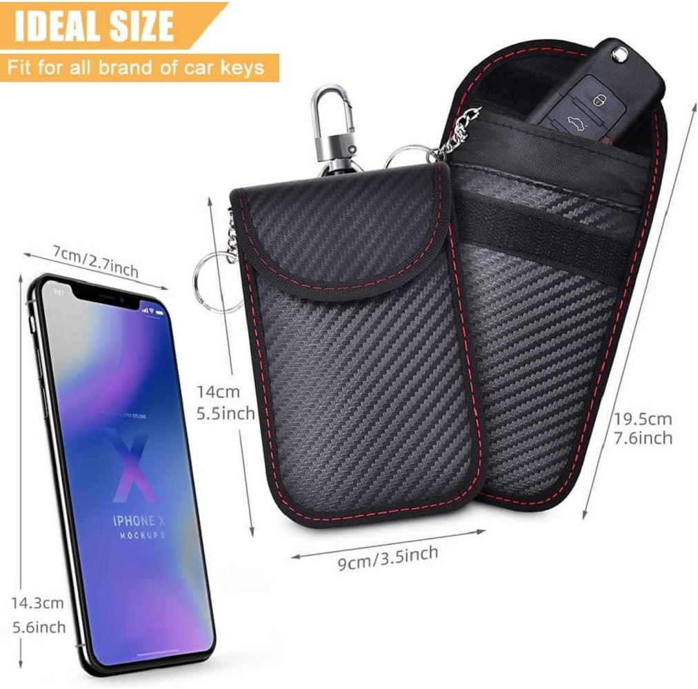 Car Key Box Keyless Go Protection, Car Key Anti-Theft Faraday Box and 2 Pack Faraday Bag,Signal Blocker Bag
