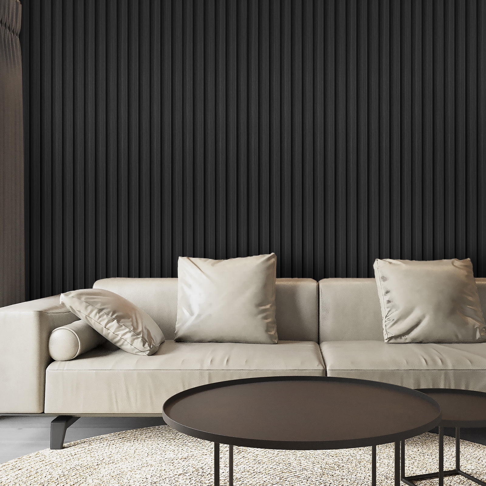 Art3d Slat Wall Panel，8-Pack 96 x 6in Covering 32sq.ft，WPC Acoustic Diffuser Panel- Matte Black