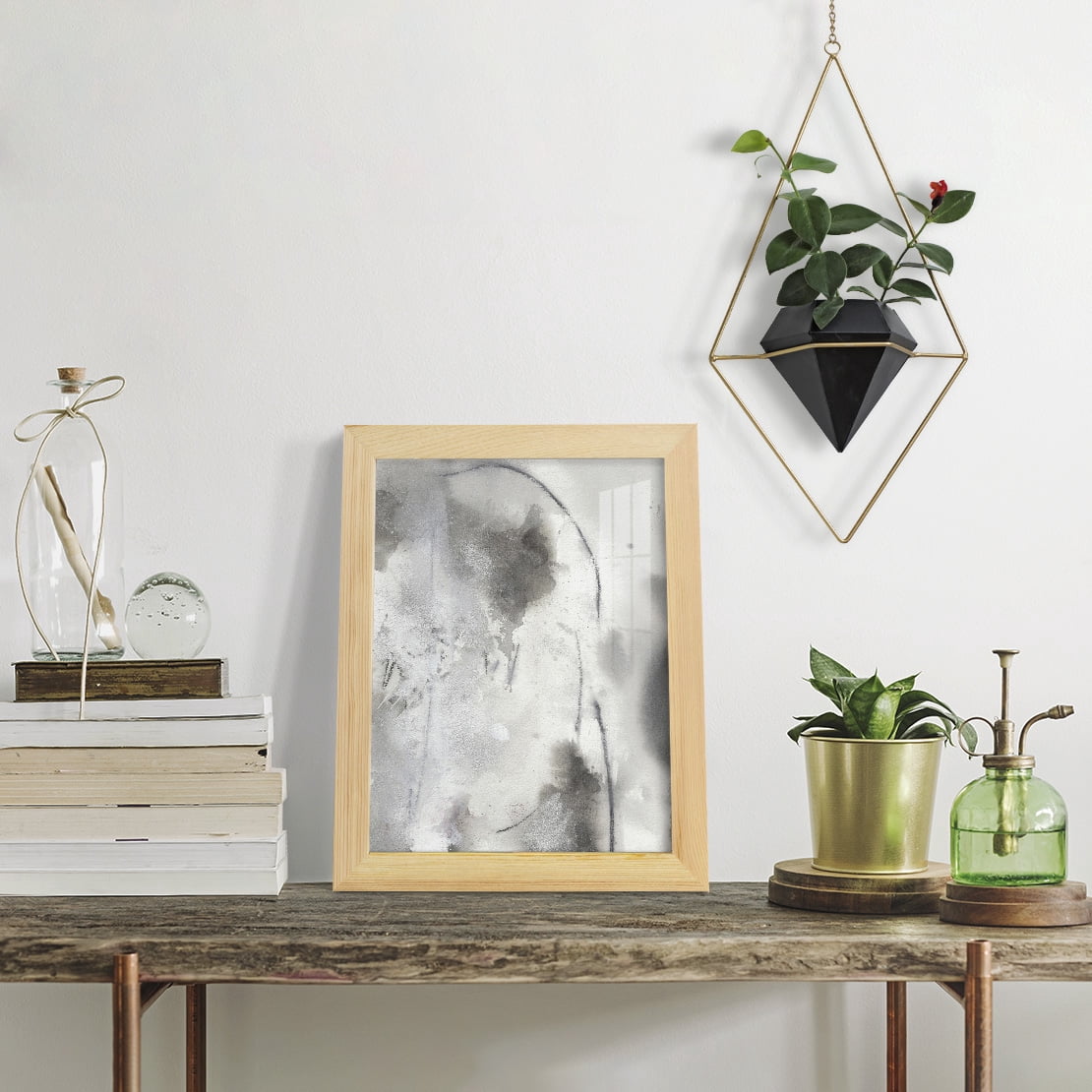 Mystical Objects IV - Framed Print w/glass - Natural Wood