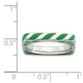 thumbnail image 4 of 925 Sterling Silver Stackable Expressions Polished Green Enameled Princess Square Ring Size: 7; for Adults and Teens; for Women and Men, 4 of 4