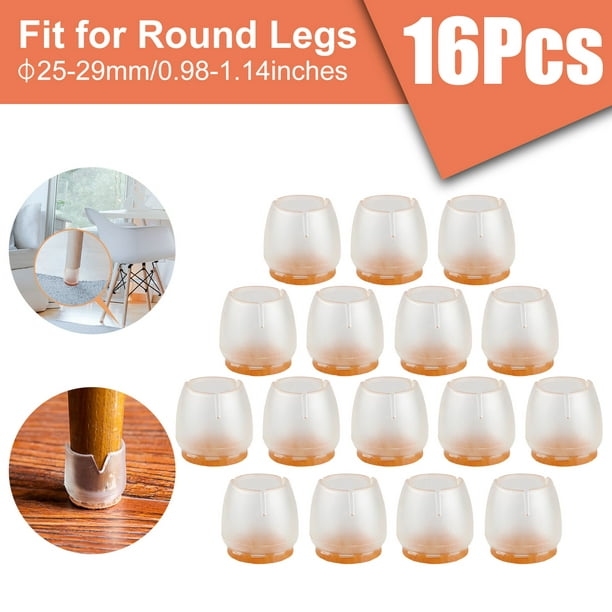 16pcs Silicone Chair Leg Caps Feet Pads Furniture Table Covers Floor Protector Com - Clear Wall Protector From Chairs