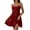 Z-Wine317, variant on Women's Dress Fit And Flare Casual Sleeveless Mini Textured Square Collar Spaghetti Strap For Daily Vacation Spring Basic Solid Versatile Female Dresses