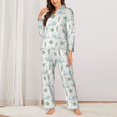 thumbnail image 2 of Balery Whale And Turtle Conjunto de Pijama con Estampado para Mujer, Conjunto de Dos Piezas con Manga Larga, Ropa de Dormir Suave con Bolsillos, Pijamas Cómodos-Medium, 2 of 7