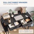 thumbnail image 4 of Atilioo 31" Small Computer Desk with 2 Fabric Drawers & Headphone Hook, PC Writing Study Table with Sturdy Metal Frame, Easy Assembly for Home Office, Black, 4 of 7