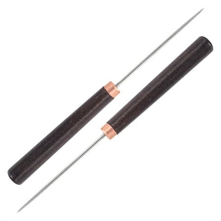 2 Pcs Awl Tool with Wooden Handle, Leather Awl Punch Tool, Slender Scratch Awl, Awl Repair Tool for Leather Crafts