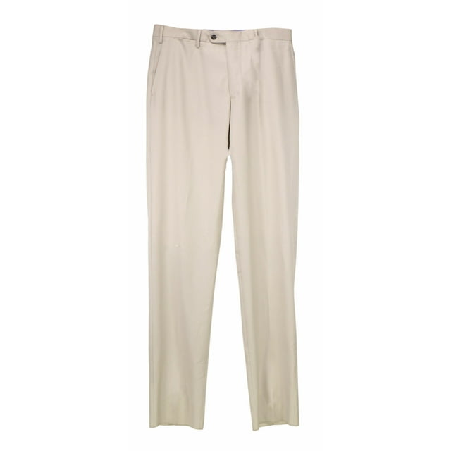 Vigano Men's 025 Beige 1959 Collection Wool Dress Pants - 36