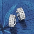 thumbnail image 4 of Ross-Simons 1.00 ct. t.w. Diamond 3-Row Huggie Hoop Earrings in 14kt White Gold, Women's, Adult, 4 of 6