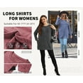 thumbnail image 2 of TEMOFON Soft Knit Long Sleeve for Womens Tunic Top with Pockets Casual Loose Fit Sweater Red Color, 2 of 6
