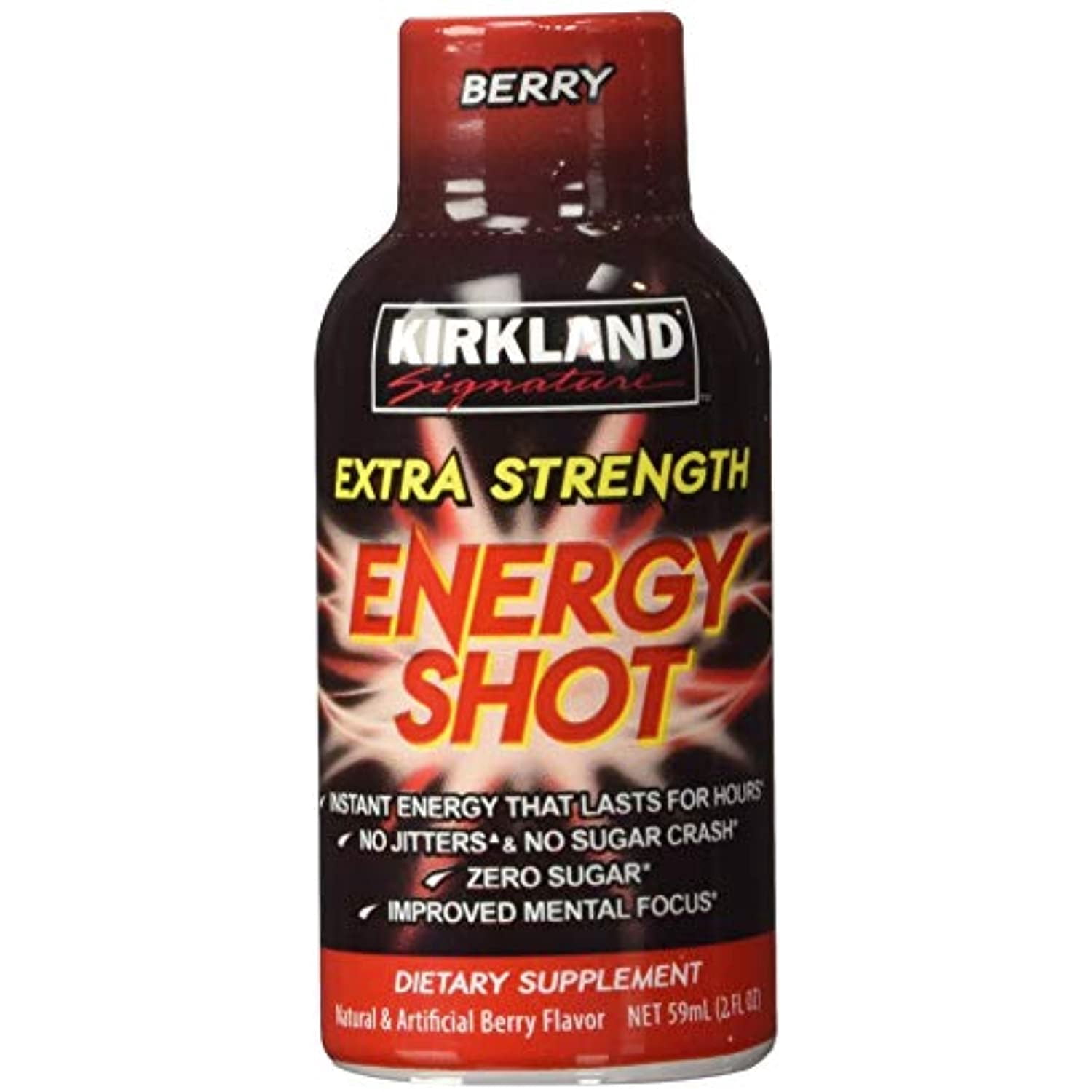 Kirkland Signature Extra Strength Energy Shot Berry, Pomeganate And