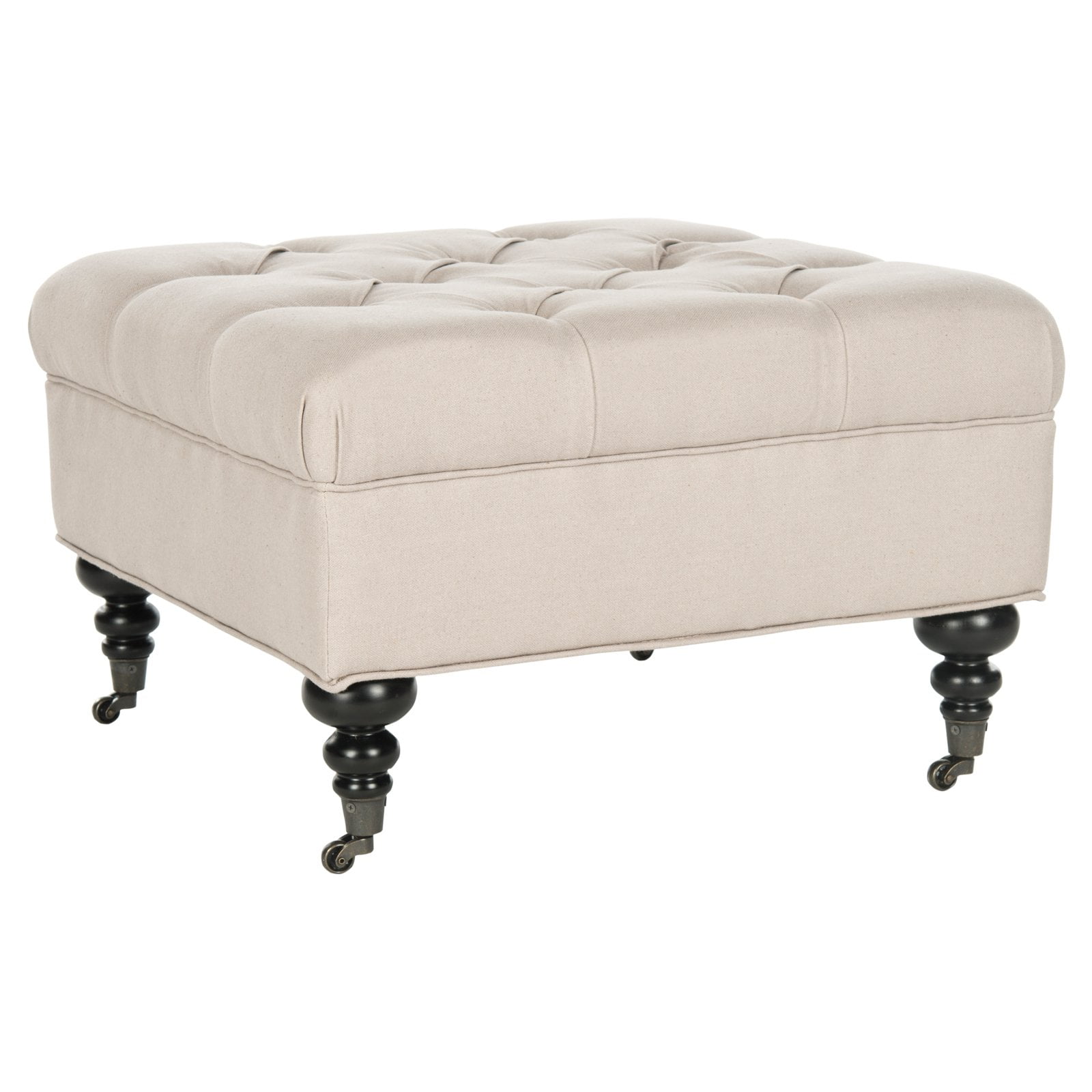 Safavieh Angeline Modern Glam Tufted Ottoman w/ Casters - Walmart.com ...