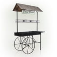 thumbnail image 3 of Alpine Corporation 51" x 24" x 75" Decorative Metal Garden Cart, Black/Brown, 3 of 13