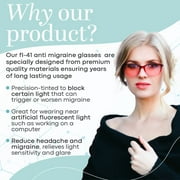 Migraine Glasses Fl-41 | Unisex Glasses for Migraine and Light Sensitivity Relief | UV Protection and Photophobia Eye Strain