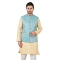 thumbnail image 2 of eloria Men's Nehru Jacket Waistcoat Indian Waistcoat Blazer Jacquard Jacket, 2 of 7