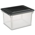 thumbnail image 3 of (6 pack) Sterilite File Box, Clear Plastic Bin with Black Lid, Letter or Legal-Sized File Storage, 3 of 8