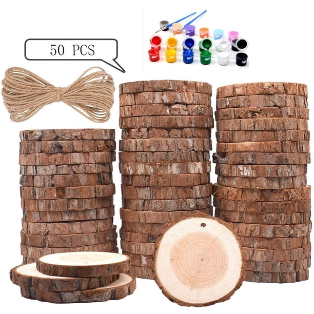 Astillas de madera redondas semi-hechas a mano, anillos anuales pulidos con zakka, astillas de madera de pino, materiales de fotografía para decoración del hogar