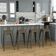 Andeworld 24" Metal Bar Stools Set of 4 Counter Height Stools with Wood
