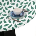 thumbnail image 6 of Green Leaf Summer Round Tablecloths with Elastic Edge Fitted Round Table Cloth Small Wipeable Washable Circle Table Covers for Dinner Patio Party Indoor Outdoor Kitchen Decor (Fit 36-44 in), 6 of 6