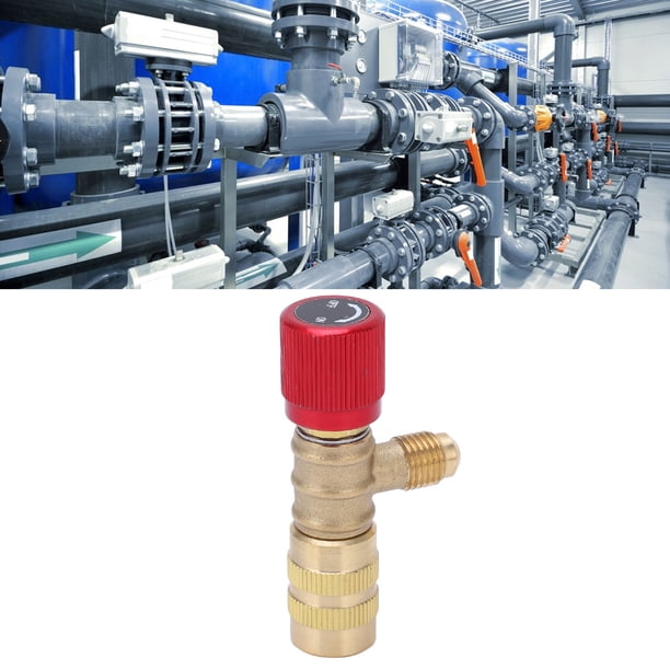 Válvula de Refrigerante, Válvula de Carga de Líquido Latón Engrosado 4 Capas Sellado 1/4 Pulgada de 5/16 Pulgadas para R22 R410 R134A R404