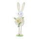 thumbnail image 2 of Conejito de Pascua de pie con flor, muñeco decorativo, accesorio para fotos, regalo Blanco, 2 of 9