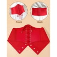 thumbnail image 4 of FEOYA Women's Waist Corset Belt Vintage Elastic Waist Belt Pirate Corset Belt Lace Up Corset Belt Tied Waspie Renaissance Corset Waistband PU Leathers Girdle Red for Daily Dresses Wear, 4 of 6
