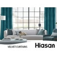 thumbnail image 3 of Hiasan Luxury Velvet Curtain with Tiebacks-Blackout Curtains for Bedroom/Living Room, Teal, Rod Pocket, 52" x 84", Set of 2, 3 of 11