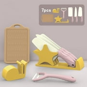 Daisyyozoid Wholesale Knife Holder Set Of 7 Kids Kitchen Cooking Pretend Role Play Toy Set